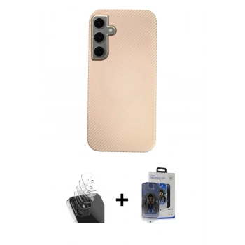 MARSİLYAN™- Galaxy S24 Kılıf Eksen Prime - Siyah Vanessa Magic Cam + Kamera Lens Koruma Cam - SF