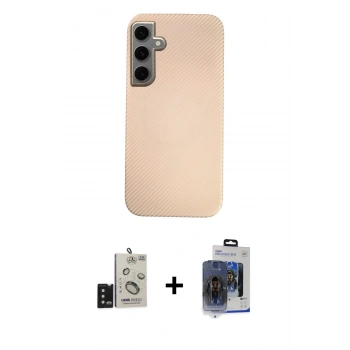 MARSİLYAN™- Galaxy S24 Kılıf Eksen Prime - Siyah Vanessa Magic Cam + Bilvis Titan Kamera Lens - SH