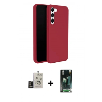 MARSİLYAN™- Galaxy S24 Kılıf Kozmos Yansıma Özel Seri - Siyah 360 Mat Full Body Arka Koruyucu + Bilvis Titan Kamera Lens - GD