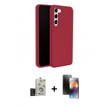 MARSİLYAN™- Galaxy S24 Kılıf Kozmos Yansıma Özel Seri - Siyah 3D Antistatik Mat Seramik Nano Ekran Koruyucu + Bilvis Titan Kamera Lens - SH
