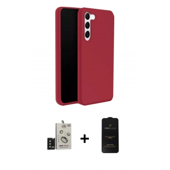 MARSİLYAN™- Galaxy S24 Kılıf Kozmos Yansıma Özel Seri - Siyah 6D Antistatik Mat Seramik Hayalet Nano Ekran Koruyucu + Bilvis Titan Kamera Lens - SH