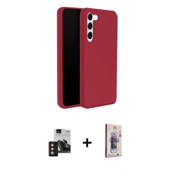 MARSİLYAN™- Galaxy S24 Kılıf Kozmos Yansıma Özel Seri - Siyah Bilvis 3D Cam Ekran Koruyucu + PVD Metal Kamera Lens - GD