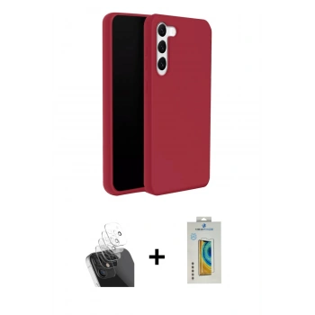 MARSİLYAN™- Galaxy S24 Kılıf Kozmos Yansıma Özel Seri - Siyah Polymer Nano Ekran Koruyucu + Kamera Lens Koruma Cam - SF