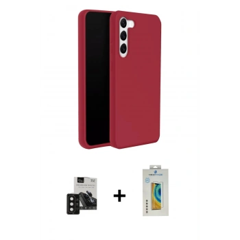 MARSİLYAN™- Galaxy S24 Kılıf Kozmos Yansıma Özel Seri - Siyah Polymer Nano Ekran Koruyucu + PVD Metal Kamera Lens - SH