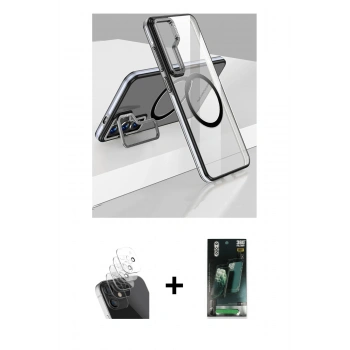 MARSİLYAN™- Galaxy S24 Kılıf Nova Doku - Şeffaf 360 Full Body Arka Koruyucu + Kamera Lens Koruma Cam - SF