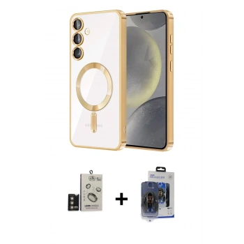 MARSİLYAN™- Galaxy S24 Kılıf Nova Işık Özel Seri - Siyah Vanessa Magic Cam + Bilvis Titan Kamera Lens - GD