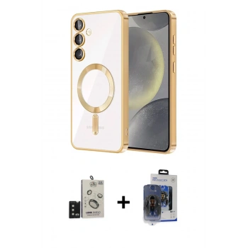 MARSİLYAN™- Galaxy S24 Kılıf Nova Işık Özel Seri - Siyah Vanessa Magic Cam + Bilvis Titan Kamera Lens - SH