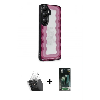 MARSİLYAN™- Galaxy S24 Kılıf Odak Klasik Serisi - Siyah 360 Mat Full Body Arka Koruyucu + Kamera Lens Koruma Cam - SF