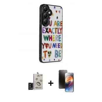 MARSİLYAN™- Galaxy S24 Kılıf Odak Klasik Serisi - Siyah 3D Antistatik Mat Seramik Nano Ekran Koruyucu + Bilvis Titan Kamera Lens - SH