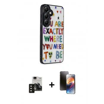 MARSİLYAN™- Galaxy S24 Kılıf Odak Klasik Serisi - Siyah 3D Antistatik Mat Seramik Nano Ekran Koruyucu + PVD Metal Kamera Lens - SH