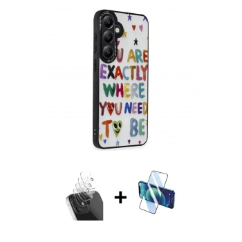 MARSİLYAN™- Galaxy S24 Kılıf Odak Klasik Serisi - Siyah 3D Antistatik Seramik Nano Ekran Koruyucu + Kamera Lens Koruma Cam - SF