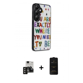 MARSİLYAN™- Galaxy S24 Kılıf Odak Klasik Serisi - Siyah 6D Antistatik Mat Seramik Hayalet Nano Ekran Koruyucu + PVD Metal Kamera Lens - SH