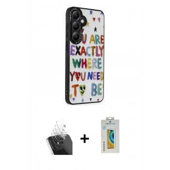 MARSİLYAN™- Galaxy S24 Kılıf Odak Klasik Serisi - Siyah Polymer Nano Ekran Koruyucu + Kamera Lens Koruma Cam - SF
