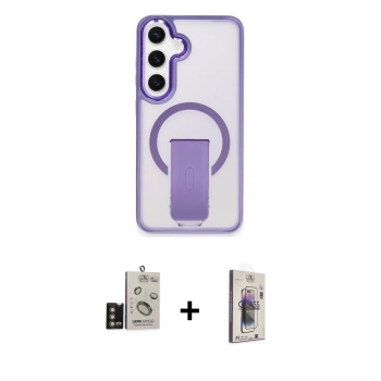 MARSİLYAN™- Galaxy S24 Kılıf Pusula Doku Koleksiyonu - Siyah Bilvis 3D Cam Ekran Koruyucu + Bilvis Titan Kamera Lens - GD