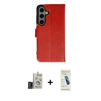 MARSİLYAN™- Galaxy S24 Kılıf Siluet Işık Serisi - Şeffaf Pasifik Cam Ekran Koruyucu + Bilvis Titan Kamera Lens - DNMR