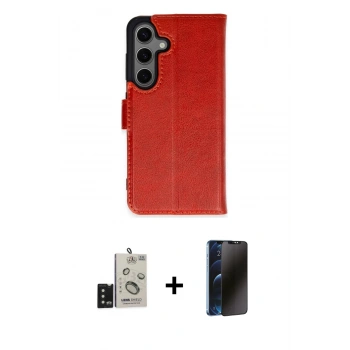 MARSİLYAN™- Galaxy S24 Kılıf Siluet Işık Serisi - Siyah 3D Antistatik Hayalet Cam Ekran Koruyucu + Bilvis Titan Kamera Lens - SH