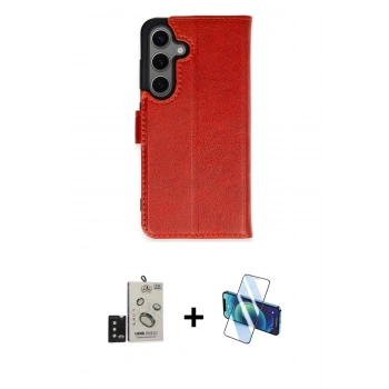 MARSİLYAN™- Galaxy S24 Kılıf Siluet Işık Serisi - Siyah 3D Antistatik Seramik Nano Ekran Koruyucu + Bilvis Titan Kamera Lens - SH
