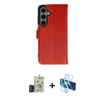 MARSİLYAN™- Galaxy S24 Kılıf Siluet Işık Serisi - Siyah 3D Antistatik Seramik Nano Ekran Koruyucu + Bilvis Titan Kamera Lens - DNMR