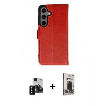 MARSİLYAN™- Galaxy S24 Kılıf Siluet Işık Serisi - Siyah Bilvis Hayalet Cam Ekran Koruyucu + PVD Metal Kamera Lens - SH