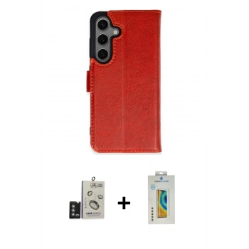 MARSİLYAN™- Galaxy S24 Kılıf Siluet Işık Serisi - Siyah Polymer Nano Ekran Koruyucu + Bilvis Titan Kamera Lens - DNMR