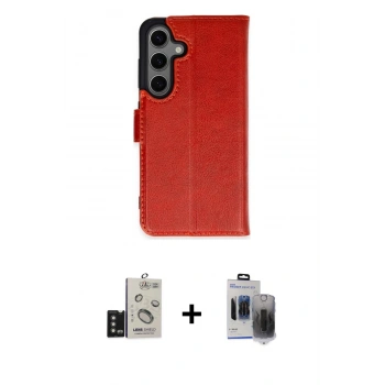 MARSİLYAN™- Galaxy S24 Kılıf Siluet Işık Serisi - Siyah Vanessa Magic Hayalet Cam + Bilvis Titan Kamera Lens - TMGI