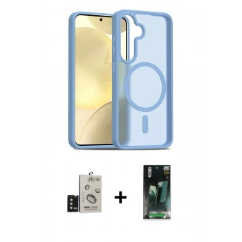 MARSİLYAN™- Galaxy S24 Kılıf Siluet Minimal Prime - Şeffaf 360 Full Body Arka Koruyucu + Bilvis Titan Kamera Lens - TMGI