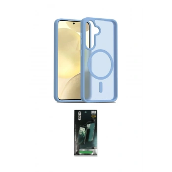 MARSİLYAN™- Galaxy S24 Kılıf Siluet Minimal Prime - Siyah 360 Mat Full Body Arka Koruyucu