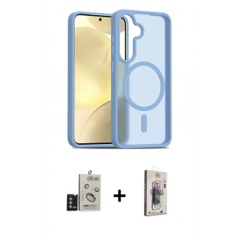 MARSİLYAN™- Galaxy S24 Kılıf Siluet Minimal Prime - Siyah Bilvis 3D Cam Ekran Koruyucu + Bilvis Titan Kamera Lens - DNMR