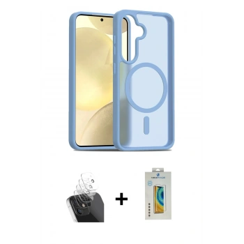 MARSİLYAN™- Galaxy S24 Kılıf Siluet Minimal Prime - Siyah Polymer Nano Ekran Koruyucu + Kamera Lens Koruma Cam - SF
