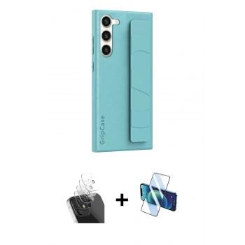 MARSİLYAN™- Galaxy S24 Kılıf Vadi Asil Serisi - Siyah 3D Antistatik Cam Ekran Koruyucu + Kamera Lens Koruma Cam - SF