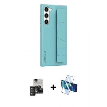 MARSİLYAN™- Galaxy S24 Kılıf Vadi Asil Serisi - Siyah 3D Antistatik Seramik Nano Ekran Koruyucu + PVD Metal Kamera Lens - DNMR