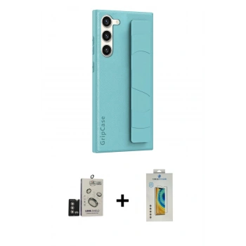 MARSİLYAN™- Galaxy S24 Kılıf Vadi Asil Serisi - Siyah Polymer Nano Ekran Koruyucu + Bilvis Titan Kamera Lens - DNMR