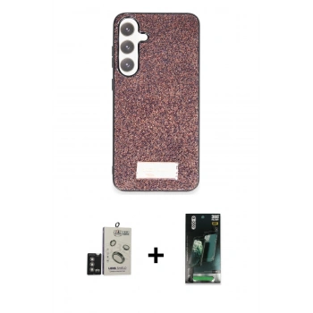 MARSİLYAN™- Galaxy S24 Kılıf Vadi Klasik Serisi - Siyah 360 Mat Full Body Arka Koruyucu + Bilvis Titan Kamera Lens - DNMR
