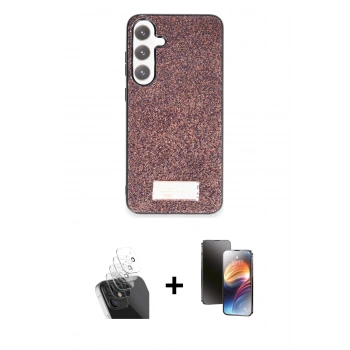 MARSİLYAN™- Galaxy S24 Kılıf Vadi Klasik Serisi - Siyah 3D Antistatik Mat Seramik Nano Ekran Koruyucu + Kamera Lens Koruma Cam - SF