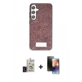 MARSİLYAN™- Galaxy S24 Kılıf Vadi Klasik Serisi - Siyah 3D Antistatik Mat Seramik Nano Ekran Koruyucu + Bilvis Titan Kamera Lens - SH