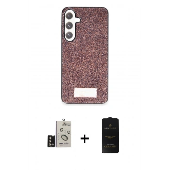 MARSİLYAN™- Galaxy S24 Kılıf Vadi Klasik Serisi - Siyah 6D Antistatik Mat Seramik Hayalet Nano Ekran Koruyucu + Bilvis Titan Kamera Lens - GD
