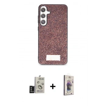 MARSİLYAN™- Galaxy S24 Kılıf Vadi Klasik Serisi - Siyah Bilvis 3D Cam Ekran Koruyucu + Bilvis Titan Kamera Lens - DNMR