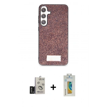 MARSİLYAN™- Galaxy S24 Kılıf Vadi Klasik Serisi - Siyah Polymer Nano Ekran Koruyucu + Bilvis Titan Kamera Lens - TMGI
