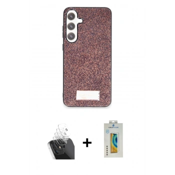 MARSİLYAN™- Galaxy S24 Kılıf Vadi Klasik Serisi - Siyah Polymer Nano Ekran Koruyucu + Kamera Lens Koruma Cam - SF
