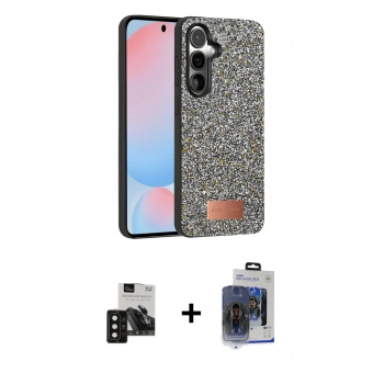 MARSİLYAN™- Galaxy S24 Kılıf Vadi Klasik Serisi - Siyah Vanessa Magic Cam + PVD Metal Kamera Lens - SH