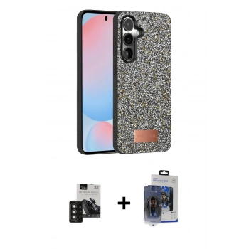 MARSİLYAN™- Galaxy S24 Kılıf Vadi Klasik Serisi - Siyah Vanessa Magic Cam + PVD Metal Kamera Lens - TNGI