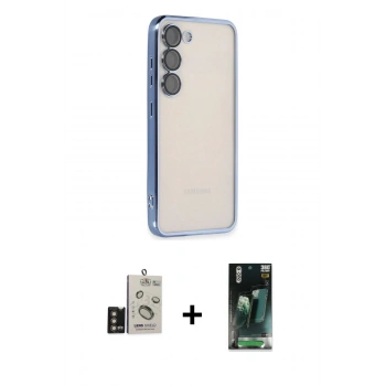 MARSİLYAN™- Galaxy S24 Kılıf Vadi Minimal - Şeffaf 360 Full Body Arka Koruyucu + Bilvis Titan Kamera Lens - GD