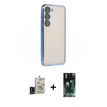 MARSİLYAN™- Galaxy S24 Kılıf Vadi Minimal - Şeffaf 360 Full Body Arka Koruyucu + Bilvis Titan Kamera Lens - SH
