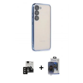 MARSİLYAN™- Galaxy S24 Kılıf Vadi Minimal - Siyah Vanessa Magic Cam + PVD Metal Kamera Lens - SH