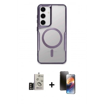 MARSİLYAN™- Galaxy S24 Kılıf Yadigar Klasik Özel Seri - Siyah 3D Antistatik Mat Seramik Nano Ekran Koruyucu + Bilvis Titan Kamera Lens - GD