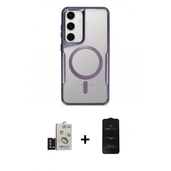 MARSİLYAN™- Galaxy S24 Kılıf Yadigar Klasik Özel Seri - Siyah 6D Antistatik Mat Seramik Hayalet Nano Ekran Koruyucu + Bilvis Titan Kamera Lens - TMGI
