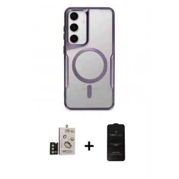 MARSİLYAN™- Galaxy S24 Kılıf Yadigar Klasik Özel Seri - Siyah 6D Antistatik Mat Seramik Hayalet Nano Ekran Koruyucu + Bilvis Titan Kamera Lens - GD