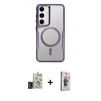 MARSİLYAN™- Galaxy S24 Kılıf Yadigar Klasik Özel Seri - Siyah Bilvis 3D Cam Ekran Koruyucu + Bilvis Titan Kamera Lens - DNMR