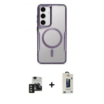 MARSİLYAN™- Galaxy S24 Kılıf Yadigar Klasik Özel Seri - Siyah Bilvis Hayalet Cam Ekran Koruyucu + PVD Metal Kamera Lens - GD