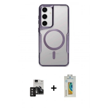 MARSİLYAN™- Galaxy S24 Kılıf Yadigar Klasik Özel Seri - Siyah Polymer Nano Ekran Koruyucu + PVD Metal Kamera Lens - DNMR